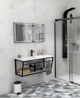Sprchovacie kúty GELCO - VOLCANO BLACK sprchové dvere 1400 mm, číre sklo GV1414
