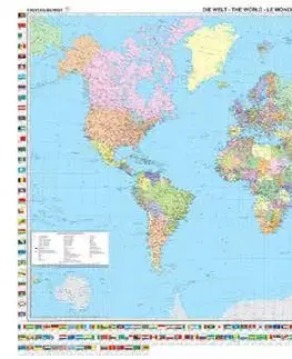 Sprievodcovia, mapy, atlasy Svet nástenná mapa politická lamino+lišta WELT PI3