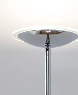 Stojacie lampy Lindby LED stojacia lampa osvetľujúca strop Malea, chróm
