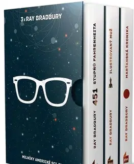 Sci-fi a fantasy Ray Bradbury BOX: 451 stupňů Fahrenheita, Ilustrovaný muž, Marťanská kronika - Ray Bradbury