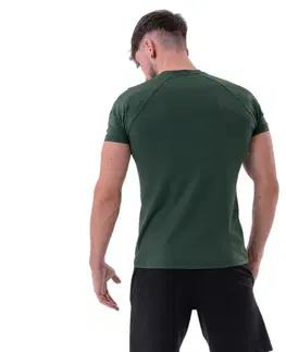 Pánske tričká Pánske športové tričko Nebbia „Essentials“ 326 Dark Green - M