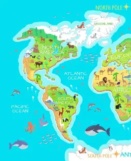 Detské obrazy Obraz zemepisná mapa sveta pre deti