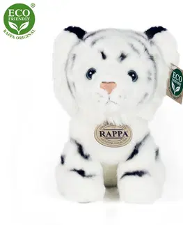 Plyšové hračky RAPPA - Plyšový tiger biely sediaci 18 cm ECO-FRIENDLY
