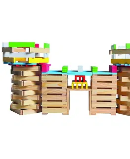 Drevené hračky Bino Drevená stavebnica Mesto, 150 dielikov