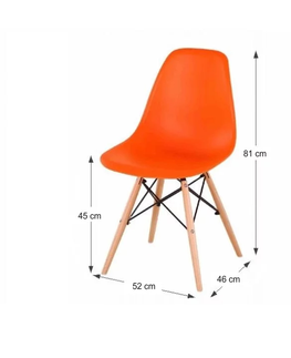 Jedálenské stoličky KONDELA Cinkla 3 New jedálenská stolička oranžová / buk