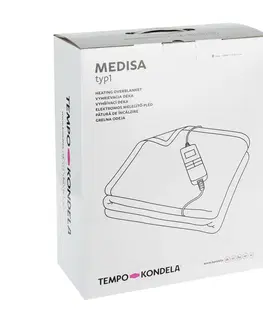 Deky TEMPO-KONDELA MEDISA TYP 1, vyhrievacia XL deka, sivá/vzor hviezdy, 130x180 cm