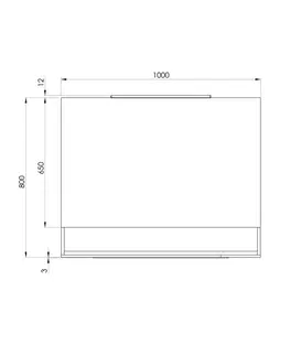 Kúpeľňa SAPHO - ERUPTA zrkadlo s poličkou a LED osvetlením 100x80cm, čierna matná ERU340