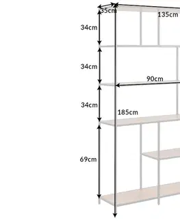 Regály a poličky LuxD Dizajnový regál Maille 185 x 135 cm divý dub