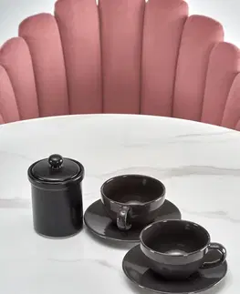 Jedálenské stoly HALMAR Ambrosio okrúhly jedálenský stôl mramor / čierna