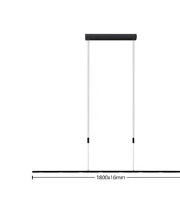 Závesné svietidlá Lucande Lucande Stakato závesné LED 8-pl. 180 cm dlhé