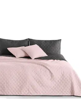 Prikrývky na spanie DecoKing Prehoz na posteľ Axel ružová/oceľová, 170 x 210 cm