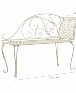 Záhradné lavice Záhradné ležadlo kov s patinou Dekorhome Hnedá