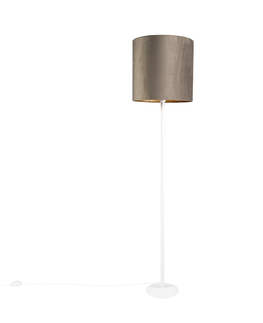 Stojace lampy Lampa na kŕmenie biela s tupým odtieňom a zlatým interiérom 40 cm - Simplo