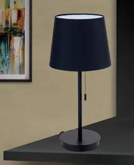 Lampy na nočný stolík Orion Stolná lampa Ludwig s USB portom čierna