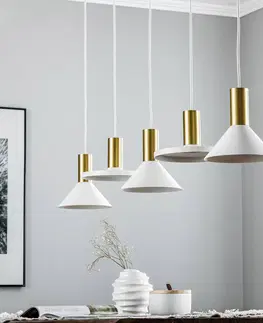 Závesné svietidlá Euluna Závesné svietidlo Hermanos V 5-light white/brass