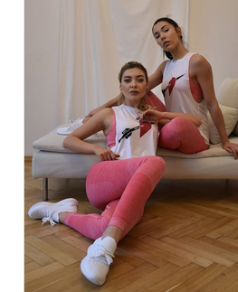 Dámske klasické nohavice Legíny Boco Wear Raspberry Melange Push Up ružová - XS/S
