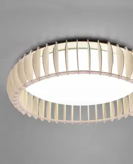 Stropné svietidlá Reality Leuchten Stropné LED svietidlo Monte, CCT, Ø 60 cm, drevo