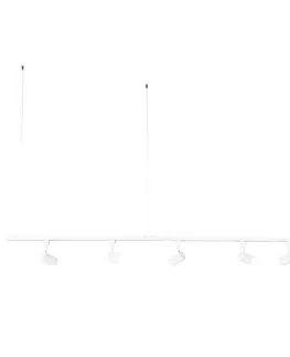 Kolajnicove svietidla Moderná závesná koľajnica s 5 reflektormi biela 1-fázová - Ikonická Jeana