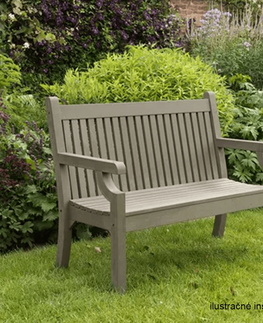 Záhradné lavice KONDELA Kolna drevená záhradná lavička 124 cm sivá