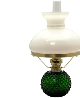 Lampy Floriánova huť Petrolejová lampa EMA 38 cm tmavozelená 