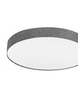 Stropné svietidlá EGLO Sivé stropné svetlo Pasteri ľanové tienidlo 76 cm