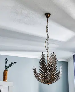 Závesné svietidlá ONLI Závesná lampa Felce ako papradie v bronzovej