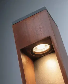 Vonkajšie stojanové svietidlá Paulmann Paulmann Trabia soklové LED drevo, výška 60 cm