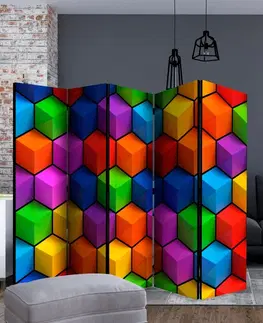 Paravány Paraván Colorful Geometric Boxes Dekorhome 135x172 cm (3-dielny)