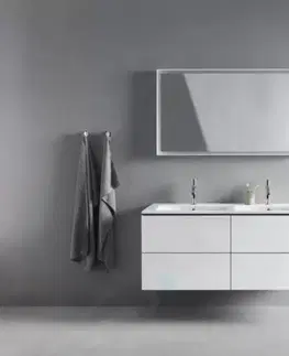 Kúpeľňa DURAVIT - ME by Starck Dvojumývadlo nábytkové, 1300x490 mm, s prepadom, s 2 otvormi na batérie, WonderGliss, biela 23361300001