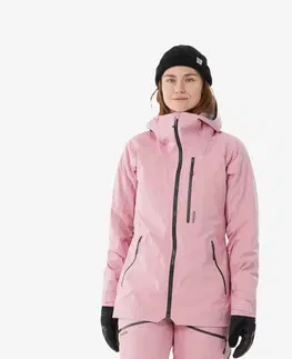 bundy a vesty Dámska lyžiarska spodná bunda FR 500 bledoružová