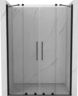Sprchovacie kúty MEXEN/S - Velar Duo posuvné sprchové dvere 140, transparent, czarne 871-140-000-02-70