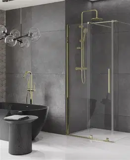 Sprchovacie kúty MEXEN/S - Velár sprchovací kút 100 x 110, transparent, zlatá 871-100-110-01-50