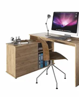 Písacie stoly Univerzálny rohový PC stôl, dub artisan, TERINO
