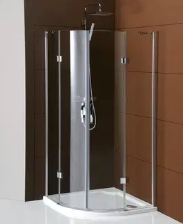 Sprchové dvere GELCO - LEGRO štvrťkruhová sprchová zástena 900x900mm, dvojkrídlová, číre sklo GL5590