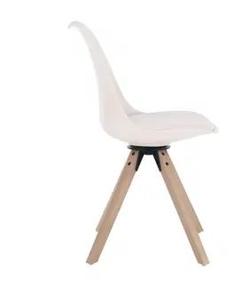 Jedálenské stoličky KONDELA Etosa otočná jedálenská stolička perlová / buk