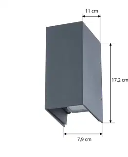 Vonkajšie nástenné svietidlá Lucande Obojstranne nástenné LED svetlo Kimian exteriér