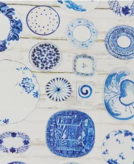 Koberce a koberčeky KONDELA Parlin koberec 80x200 cm modrá / krémová