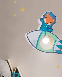Závesné svietidlá Elobra Závesná lampa Little Astronauts Raketa