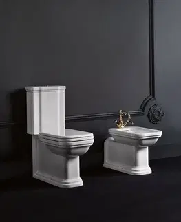 Kúpeľňa KERASAN - WALDORF WC kombi, spodný/zadný odpad, biela-chrom WCSET04-WALDORF