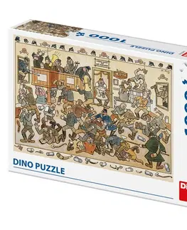 1000 dielikov Dino Toys Puzzle Josef Lada: Bitka v krčme 1000 Dino