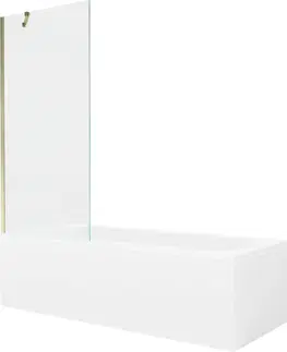Sprchové dvere MEXEN/S - Vega obdĺžniková vaňa 180 x 80 cm s panelom + vaňová zástena 80 cm, transparent, zlatá 550118080X9508000050