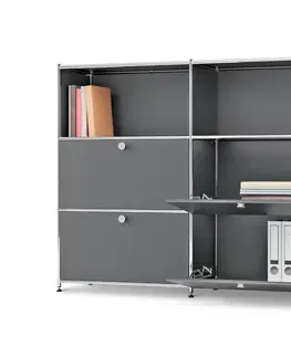 Dressers Kovová komoda »CN3« s premiestniteľnými výklopnými priečinkami, sivá