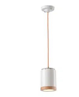Závesné svietidlá Ferroluce Závesná lampa C988 v škandinávskom štýle biela