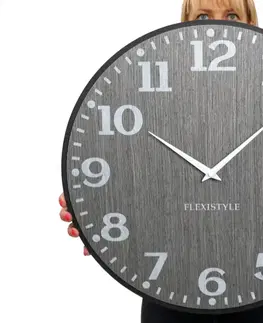 Hodiny Drevené nástenné hodiny Elegante Flex z227-1d1a-0-x sivé, 50 cm