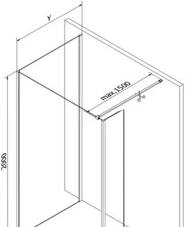 Sprchové dvere MEXEN/S - Kyoto Sprchová zástena WALK-IN 130 x 120 x 30 cm, čierny vzor, chróm 800-130-120-221-01-70-030