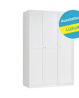 Šatníkové skrine s otočnými dverami Skriňa UNIT s vybavením Luxus, Biela, Š. 136,7 Cm