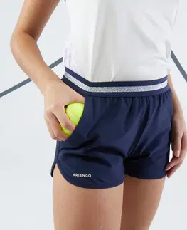 bedminton Dievčenské tenisové šortky TSH500 tmavomodré