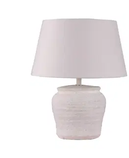 Lampy na nočný stolík Lindby Lindby Aelith stolová lampa Ø 30 cm keramika biela