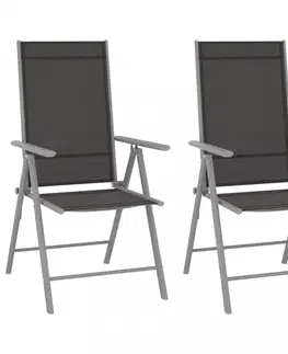 Záhradné jedálenské sety Záhradný bistro set 3 ks Dekorhome Čierna / sivá