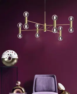 Závesné svietidlá Modo Luce Modo Luce Chandelier závesná lampa 13p 107cm zlatá